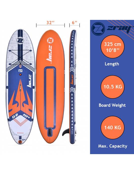 Pack paddle Zray Dual D2 10'8 PB-ZD2