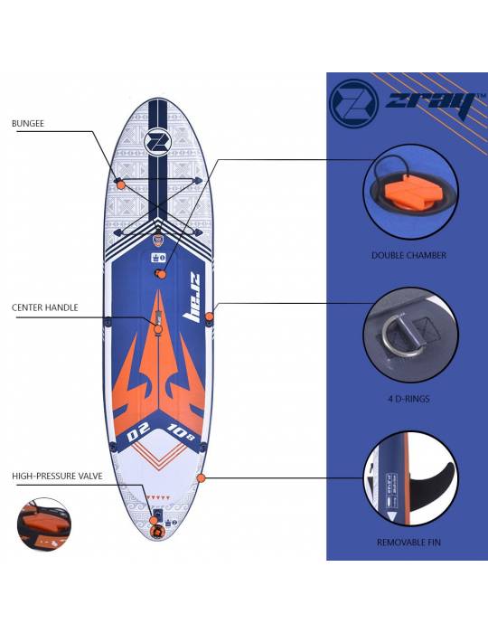 Pack paddle Zray Dual D2 10'8 PB-ZD2