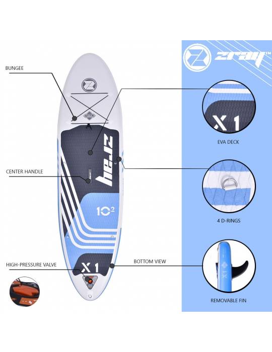 Pack paddle Zray SUP X-Rider X1 10'2''