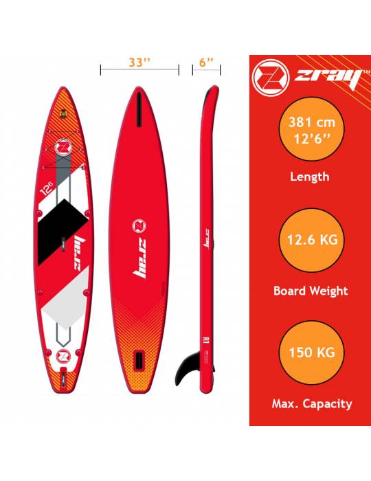 Pack paddle Zray SUP Rapid 12'6''