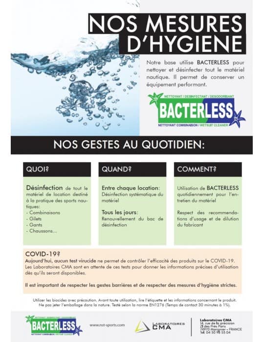 Bacterless nettoyant matériel nautique et montagne Bacterless