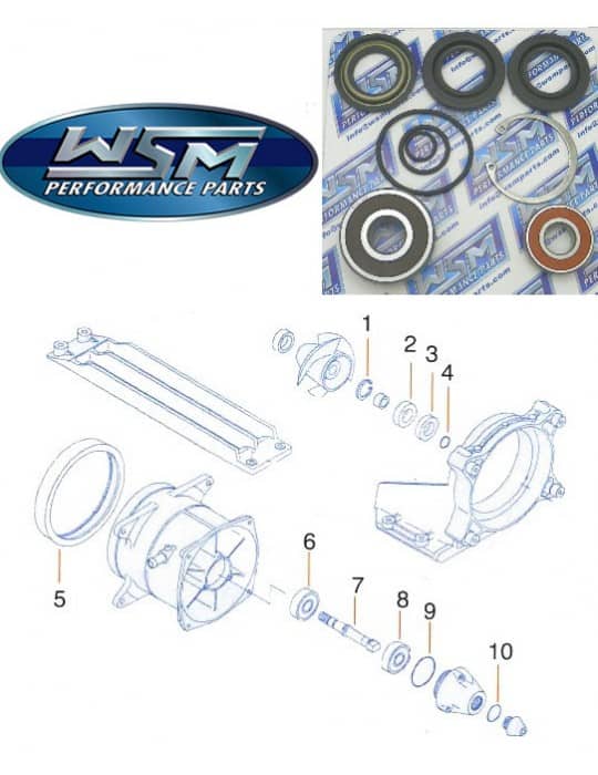 Kit réparation turbine Kawasaki 1200/1500 jet pump repair kit WSM 003-614